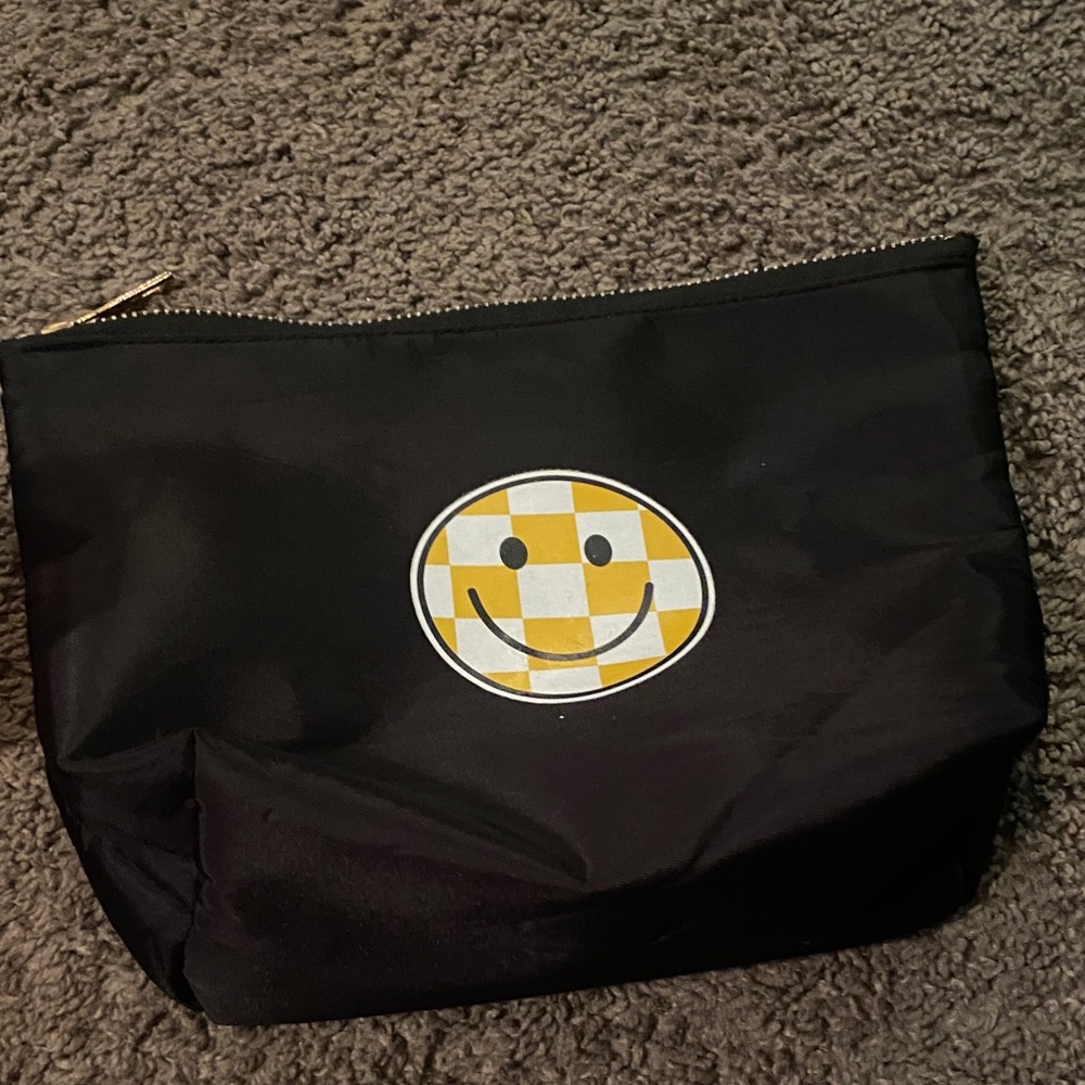 Black Pouch with Smiley Face Design